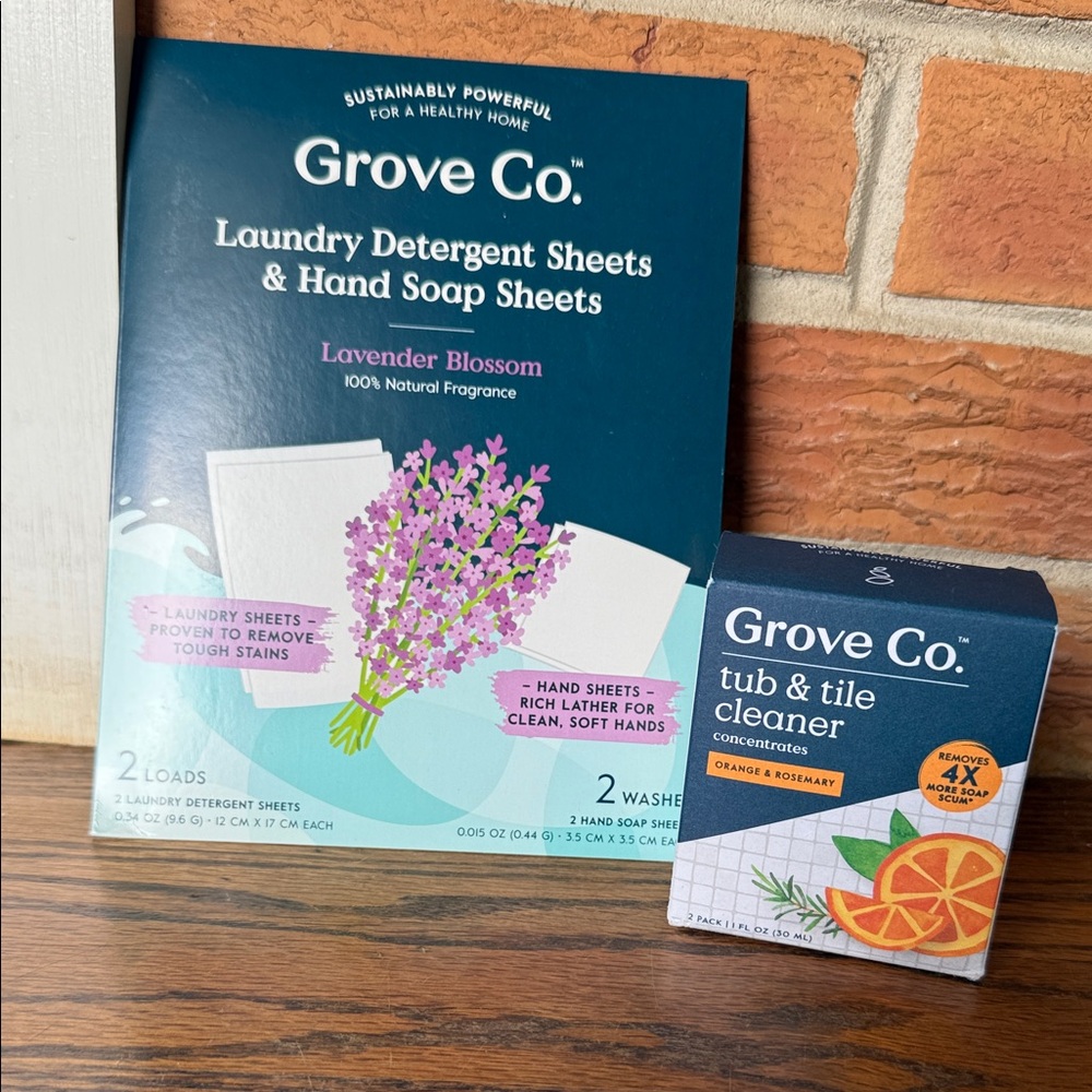 Grove Co. Laundry Detergent Sheets and Cleaner Set